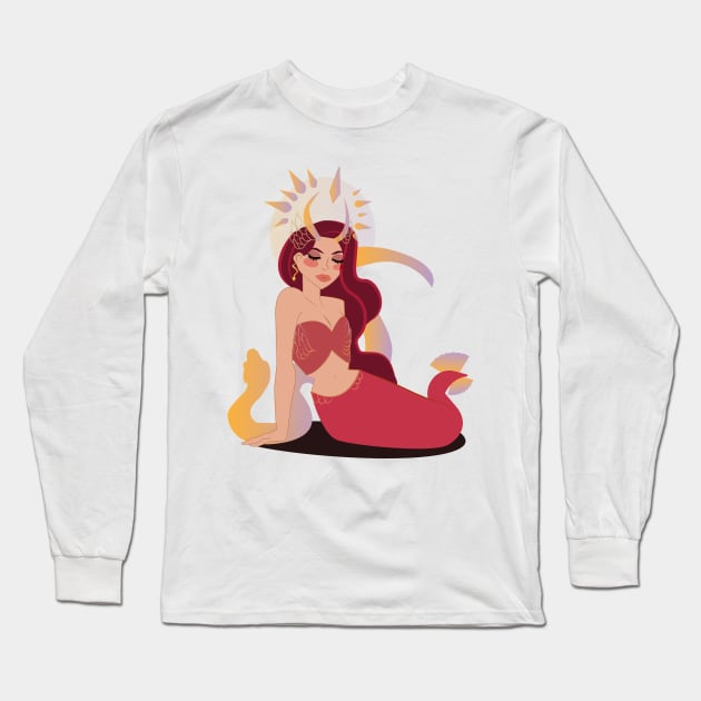 Snake Goddess Long Sleeve T-Shirt by Witchling Art